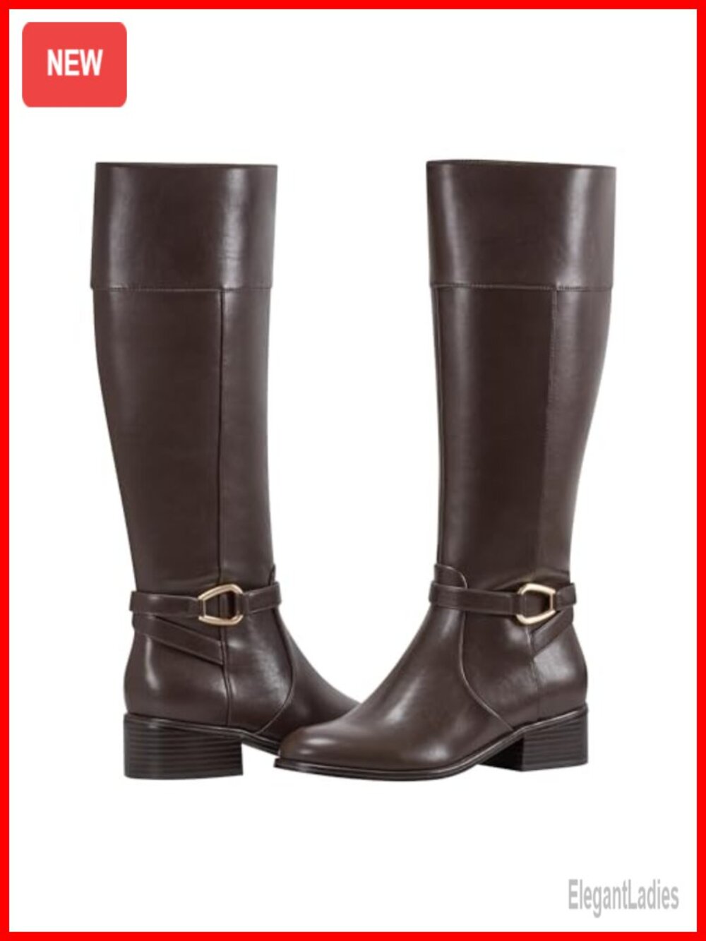 Knee High Riding Boots Almond Toe Block Heel